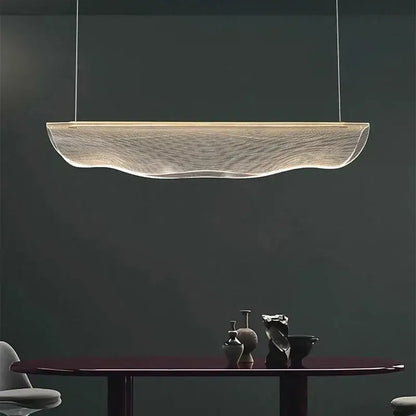 Modern black wave led pendant light for dining room