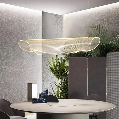 Modern black wave led pendant light for dining room