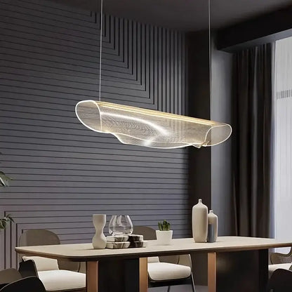 Modern black wave led pendant light for dining room