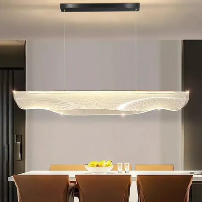 Modern black wave led pendant light for dining room