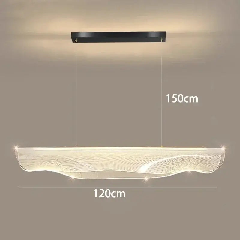 Modern black wave led pendant light for dining room