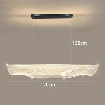 Modern black wave led pendant light for dining room