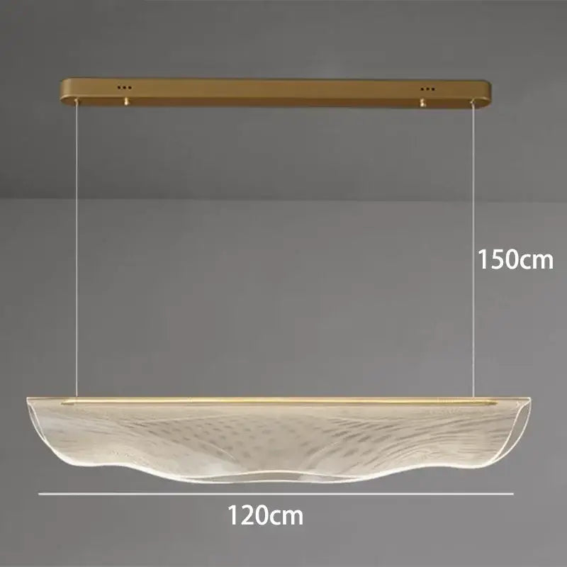 Modern black wave led pendant light for dining room