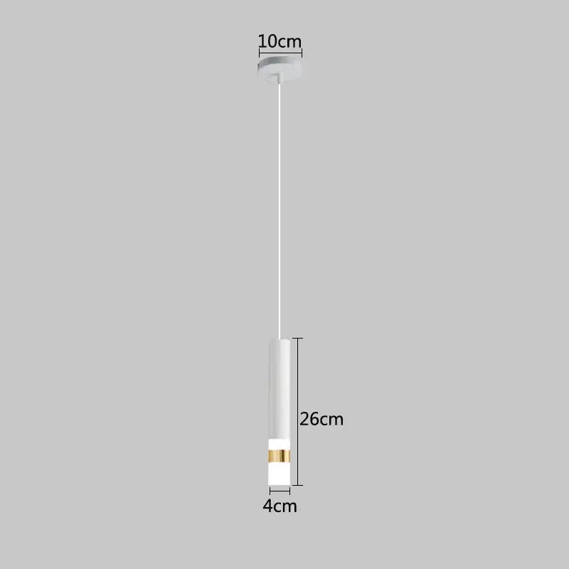 Modern black & gold led pendant light dining room cylindrical lamp