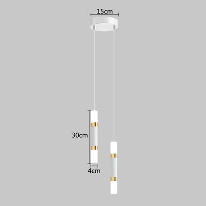 Modern black & gold led pendant light dining room cylindrical lamp