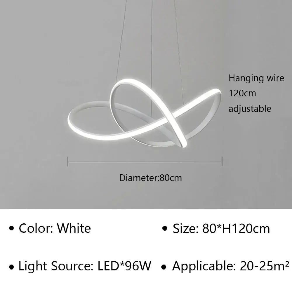 Modern minimalist white led pendant light for living room