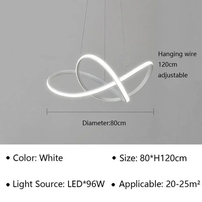 Modern minimalist white led pendant light for living room