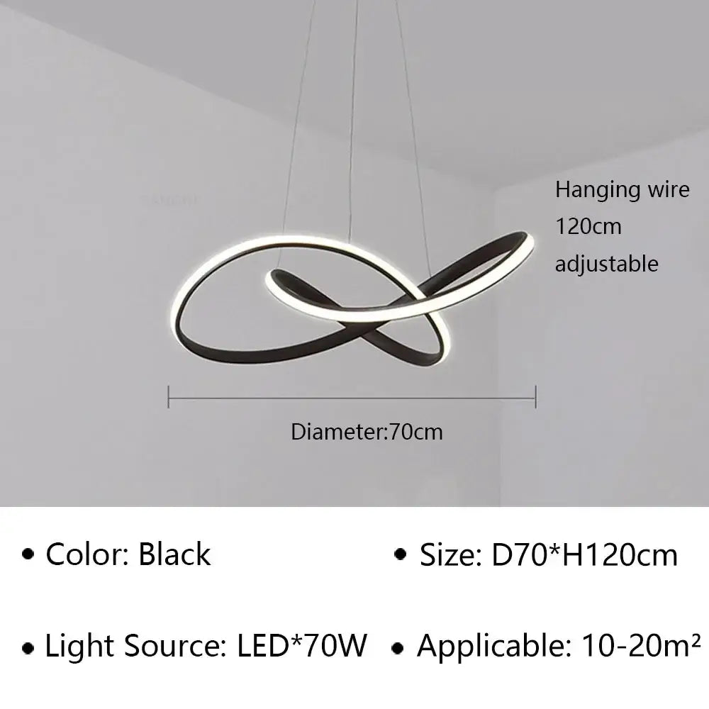 Modern minimalist white led pendant light for living room