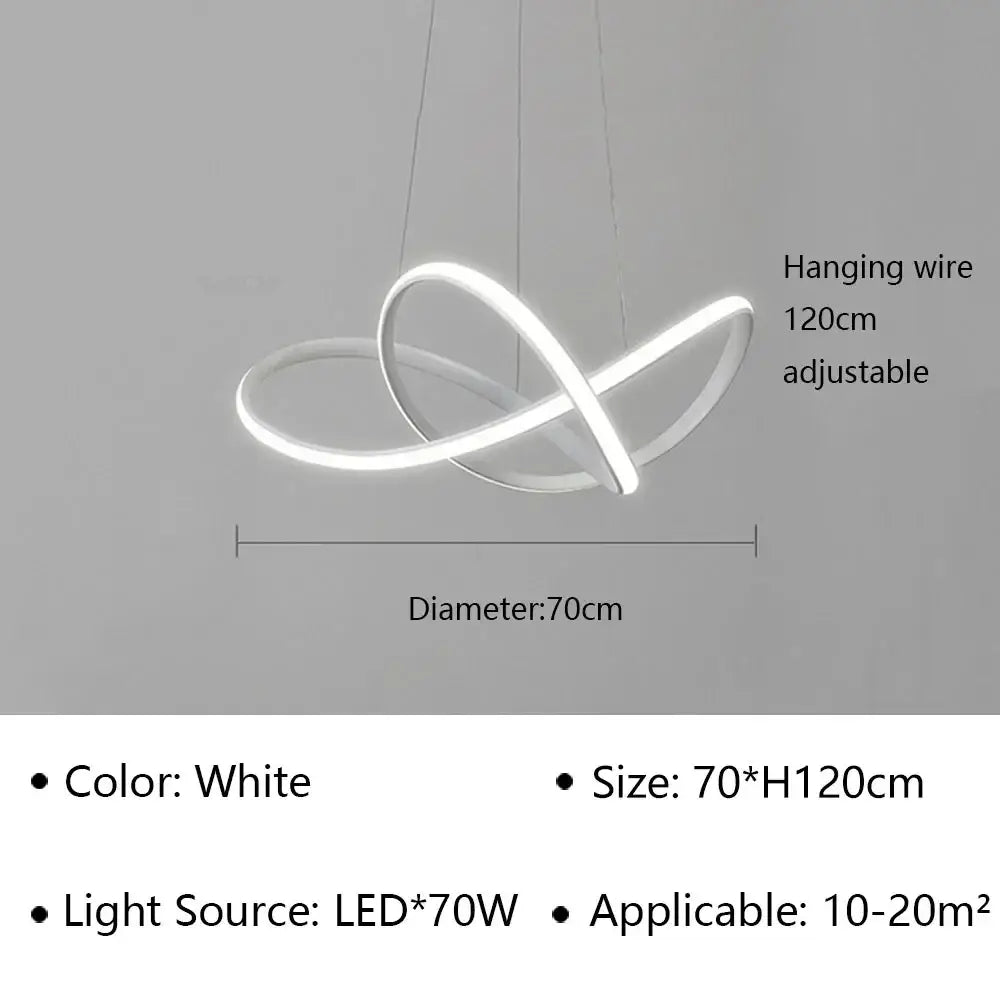 Modern minimalist white led pendant light for living room