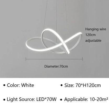 Modern minimalist white led pendant light for living room