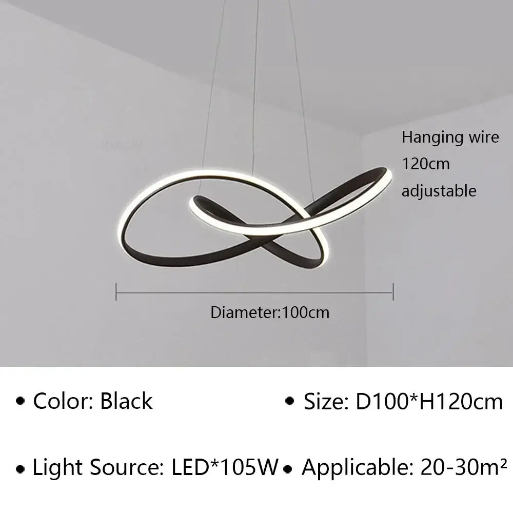 Modern minimalist white led pendant light for living room