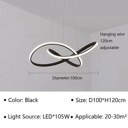 Modern minimalist white led pendant light for living room
