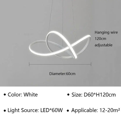 Modern minimalist white led pendant light for living room