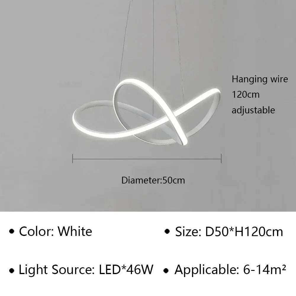 Modern minimalist white led pendant light for living room