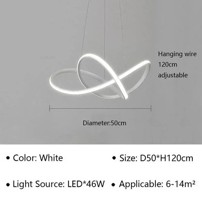 Modern minimalist white led pendant light for living room
