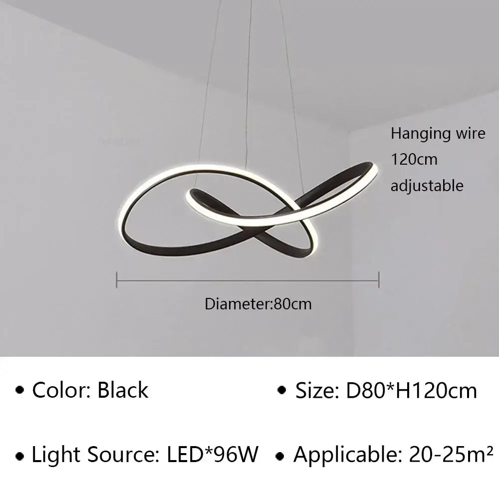Modern minimalist white led pendant light for living room