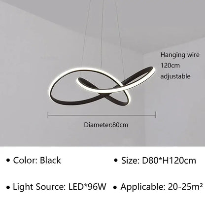Modern minimalist white led pendant light for living room