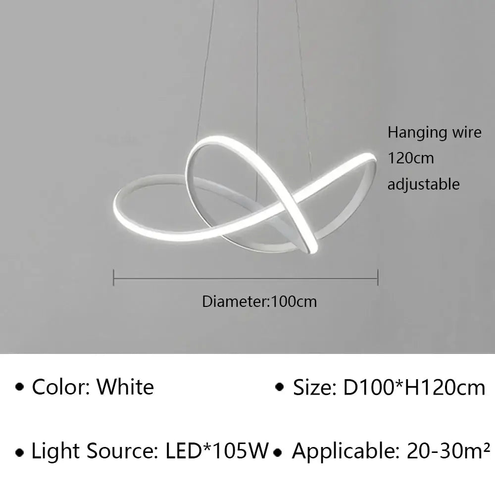 Modern minimalist white led pendant light for living room