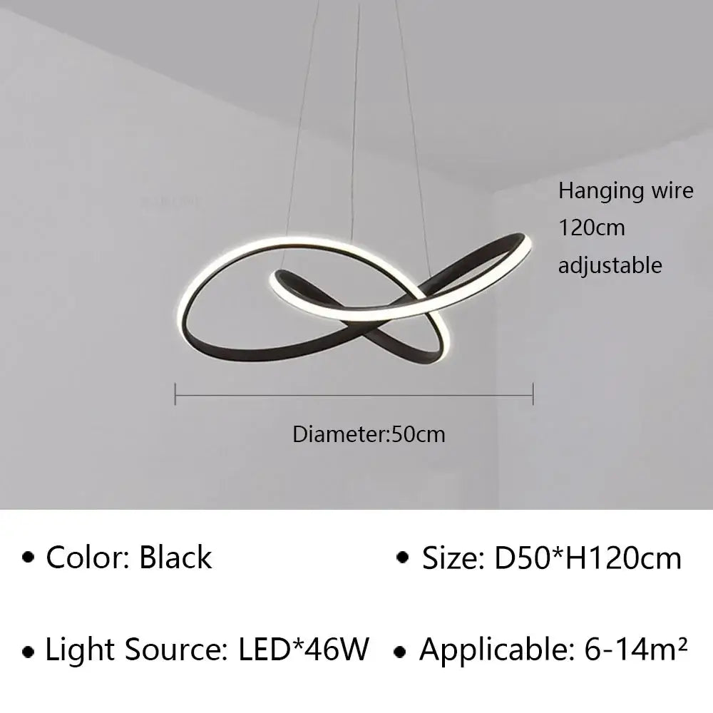 Modern minimalist white led pendant light for living room