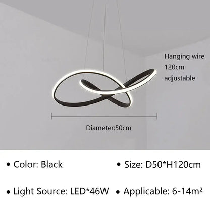 Modern minimalist white led pendant light for living room