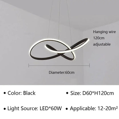 Modern minimalist white led pendant light for living room