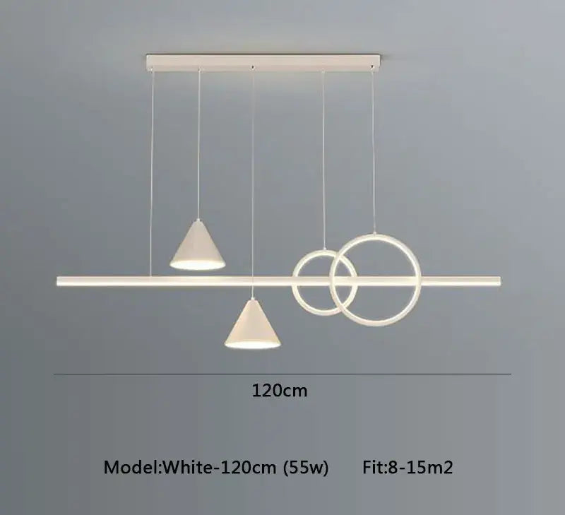 Modern black & gold geometric led pendant light for dining room