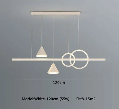 Modern black & gold geometric led pendant light for dining room