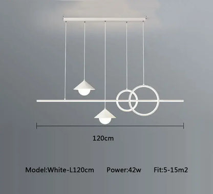 Modern black & gold geometric led pendant light for dining room