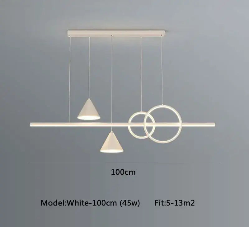 Modern black & gold geometric led pendant light for dining room