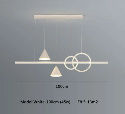 Modern black & gold geometric led pendant light for dining room