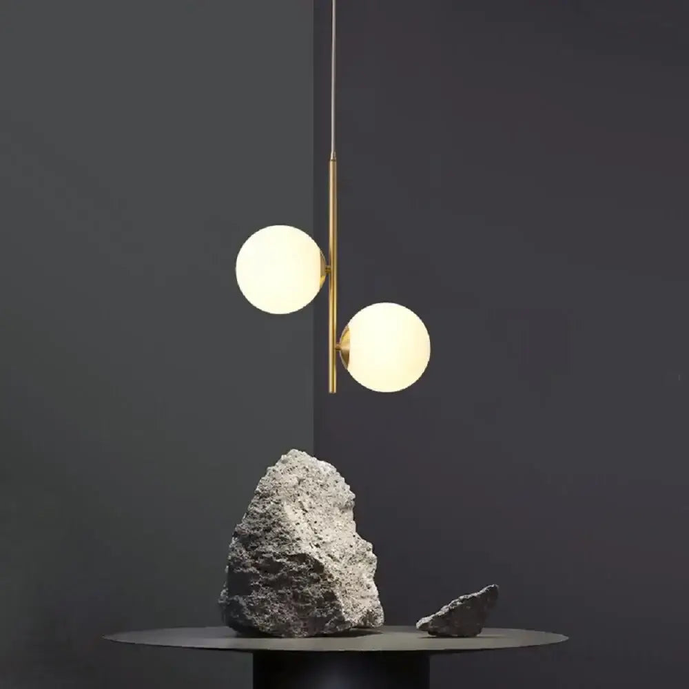 Modern gold 3-light led pendant glass globe lighting for bedroom