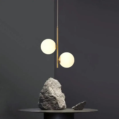 Modern gold 3-light led pendant glass globe lighting for bedroom