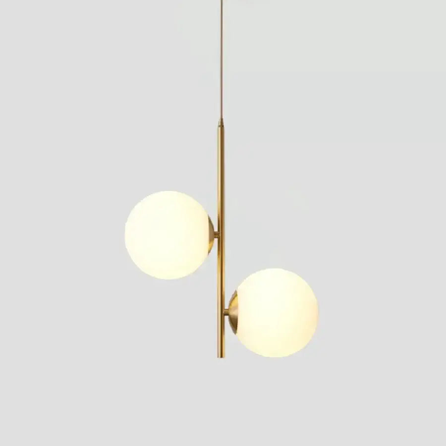 Modern gold 3-light led pendant glass globe lighting for bedroom