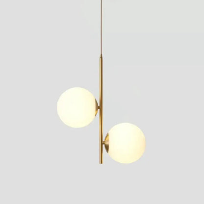 Modern gold 3-light led pendant glass globe lighting for bedroom