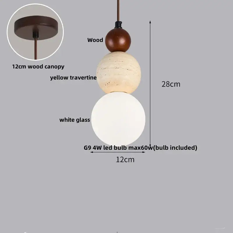 Minimalist beige & dark brown led pendant light kitchen luminaire