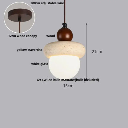 Minimalist beige & dark brown led pendant light kitchen luminaire