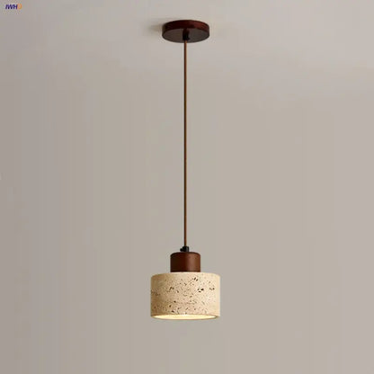 Minimalist beige & dark brown led pendant light kitchen luminaire