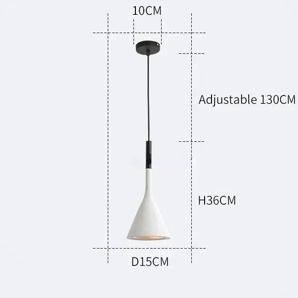 Modern matte black & blue led pendant light living room conical shade