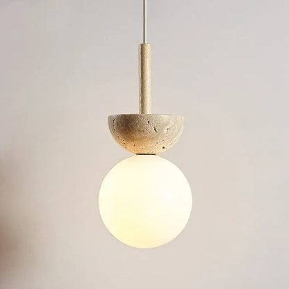 Modern concrete and glass led pendant light dining room