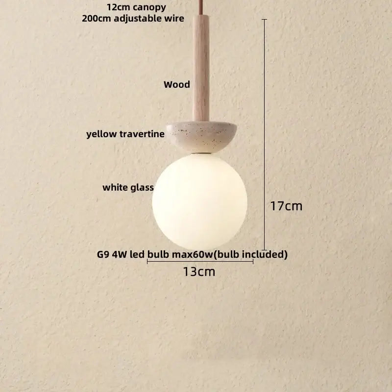 Modern concrete and glass led pendant light dining room