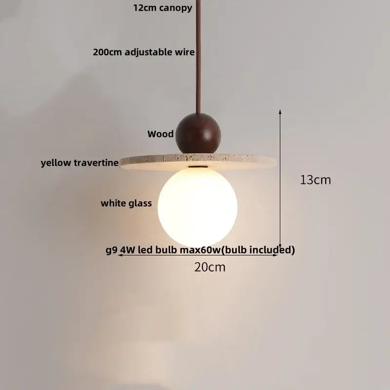 Modern concrete and glass led pendant light dining room