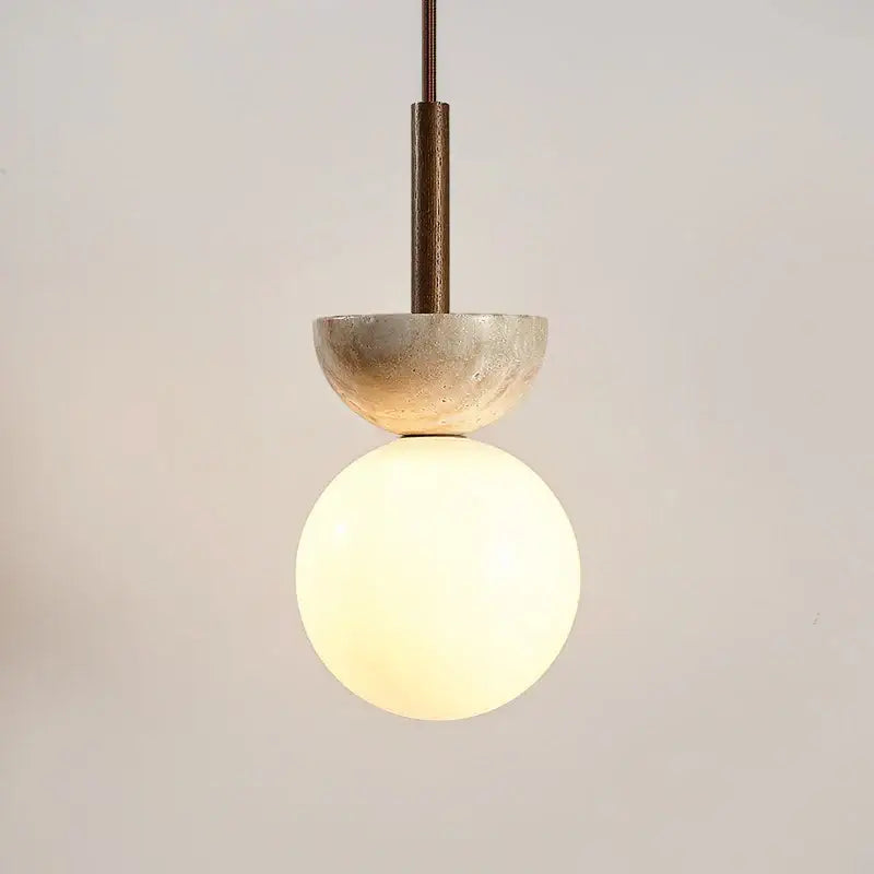 Modern concrete and glass led pendant light dining room