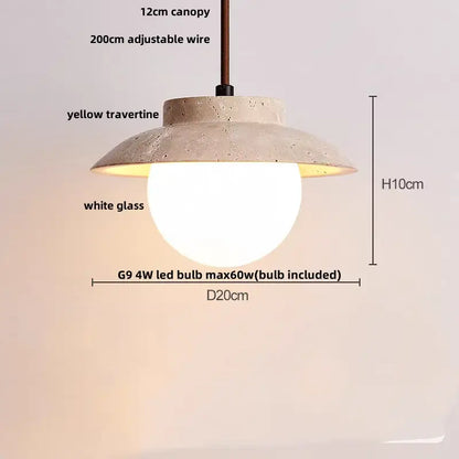 Modern concrete and glass led pendant light dining room