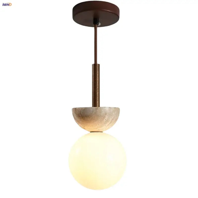 Modern concrete and glass led pendant light dining room