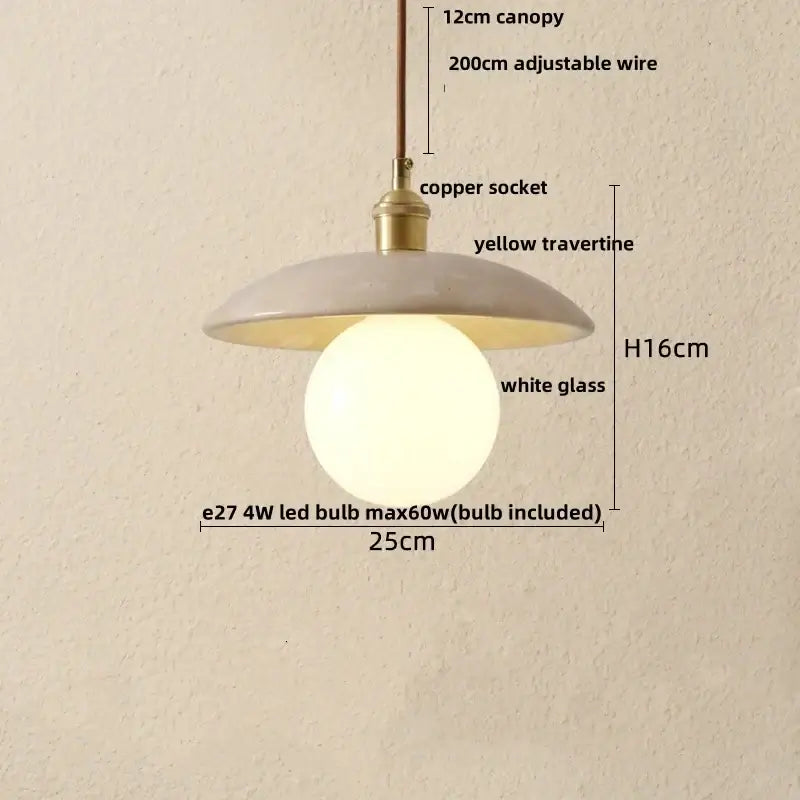 Modern concrete and glass led pendant light dining room