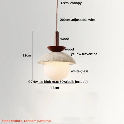 Modern concrete and glass led pendant light dining room