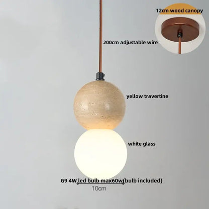 Modern concrete and glass led pendant light dining room