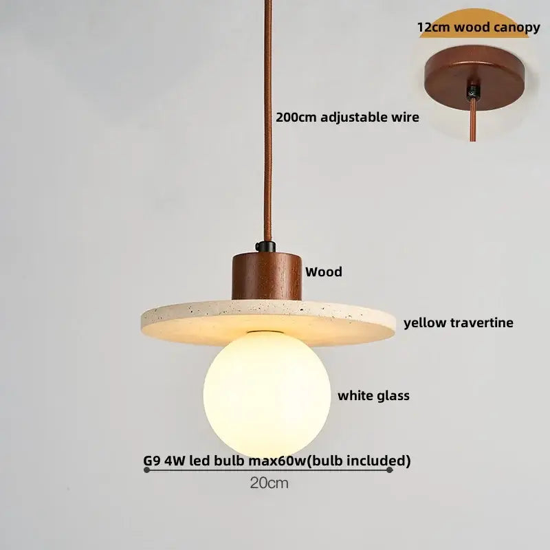Modern concrete and glass led pendant light dining room