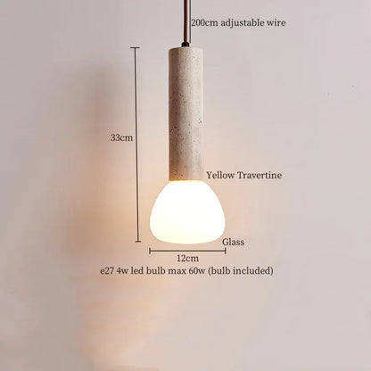 Modern beige concrete and dark wood led pendant light dining room