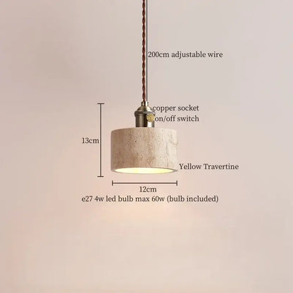 Modern beige concrete and dark wood led pendant light dining room